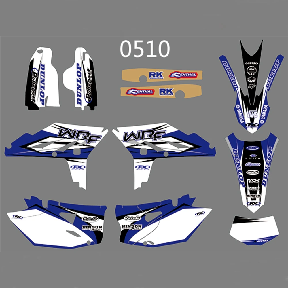 Для YAMAHA WR450F 2012 2013 Графика наклейки на заказ Номер Наименование лента 3M Полный мотоцикл Фоны