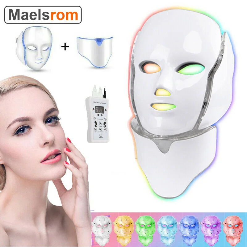 Electric 7 Colors Led Facial Mask Face Mask Machine Light Therapy Acne Neck Beauty Led Light Treatment Skin Rejuvenation