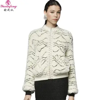 

Yuxinfeng Winter Basic Coat Women Lambs Wool Jacket O Neck Patchwork Runway Fashion Zipper Fur Bomber Coats