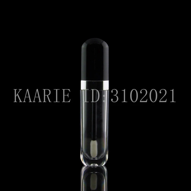 50 шт./лот, 8 мл, прозрачный пустой блеск для губ, черная крышка, элегантная губная помада, изящный многоразовый пластиковый контейнер для блеска для губ