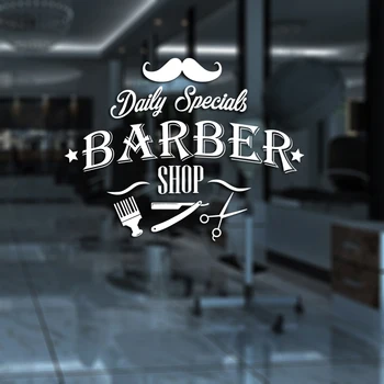 

Barbershop Sticker Bread Decal Customized Vinyl Wall Art Decor Windows Decoration Haircut Shavers Glass Barber Shop Decals