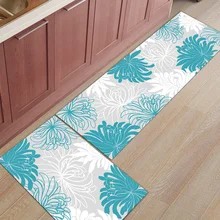 2 шт. Коврики для кухни Цветочные синие хризантемы коврики для входного пути ванная комната гостиная двери коврики домашний декор