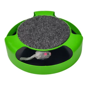 

1*cat Carousel Pet Puppy Cat Interactive Toys Rotating Mouse Hide&Seek Automatic Mice Catch Toy Cat Claw Board