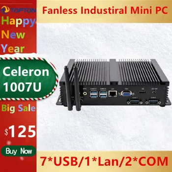 

Topton Fanless Industiral Mini PC Linux Windows XP Mini Desktop Computer Celeron 1007U 1.5GHz Dual Core 1*Lan 2*RS232 COM HD+VGA