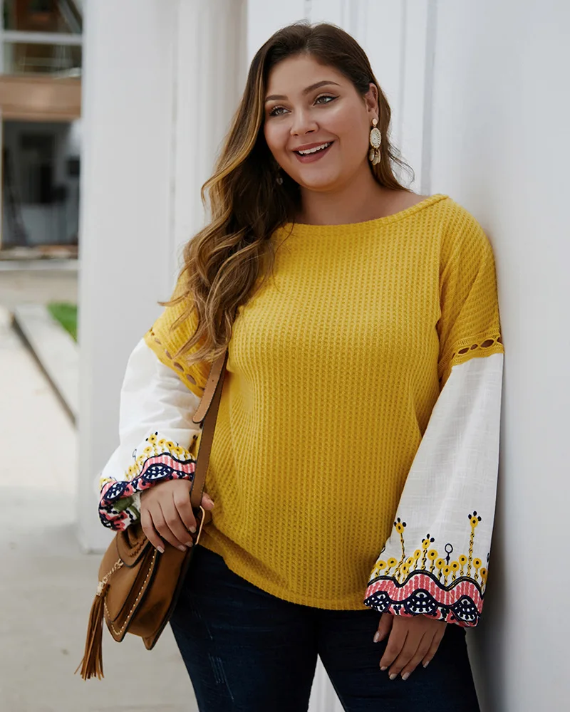 Autumn and winter 2020 new knitted embroidered one piece top sweater design large size dress hot sale brown sweater
