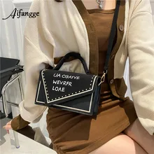 

Rivet Chain Brand Designer Leather PU Crossbody Bag Women 2021 Fashion New Simple Small Square Bags Lady Luxury Small Handbags