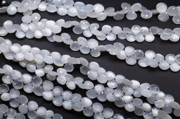 

loose beads white moonstone heart faceted 19cm 8-10mm for DIY jewelry making FPPJ wholesale nature gemstone