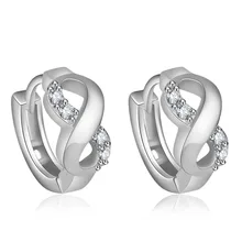 Горячая 925 стерлингового серебра Бесконечная любовь 8 серьги-гвоздики в форме серьги для женщин мозаичный циркон серьги ювелирные изделия pendientes oorbellen