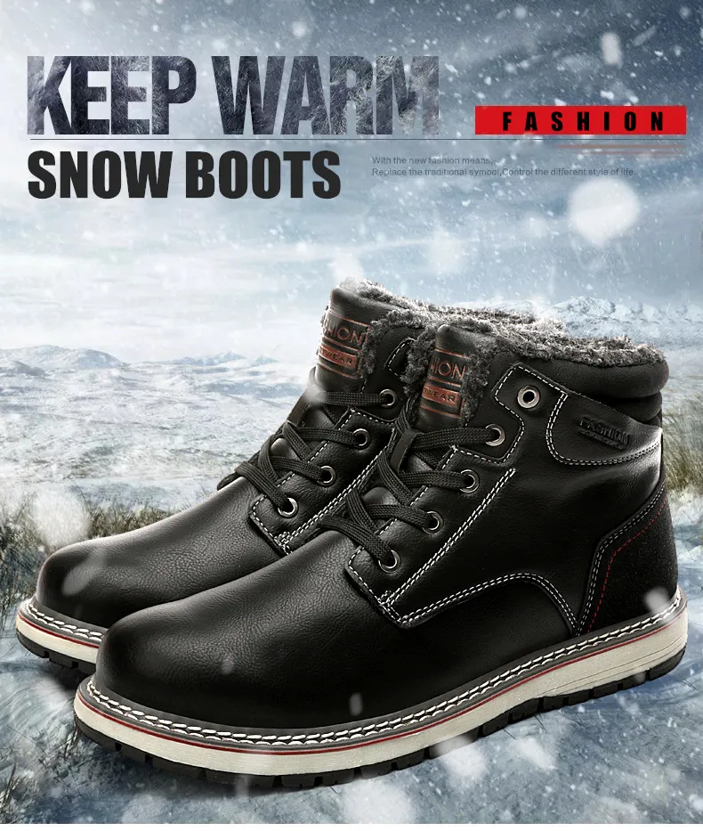 ZUNYU/кашемировые теплые мужские ботинки зимние водонепроницаемые ботильоны сапоги для верховой езды уличные рабочие зимние ботинки Мужская обувь Размер 40-47