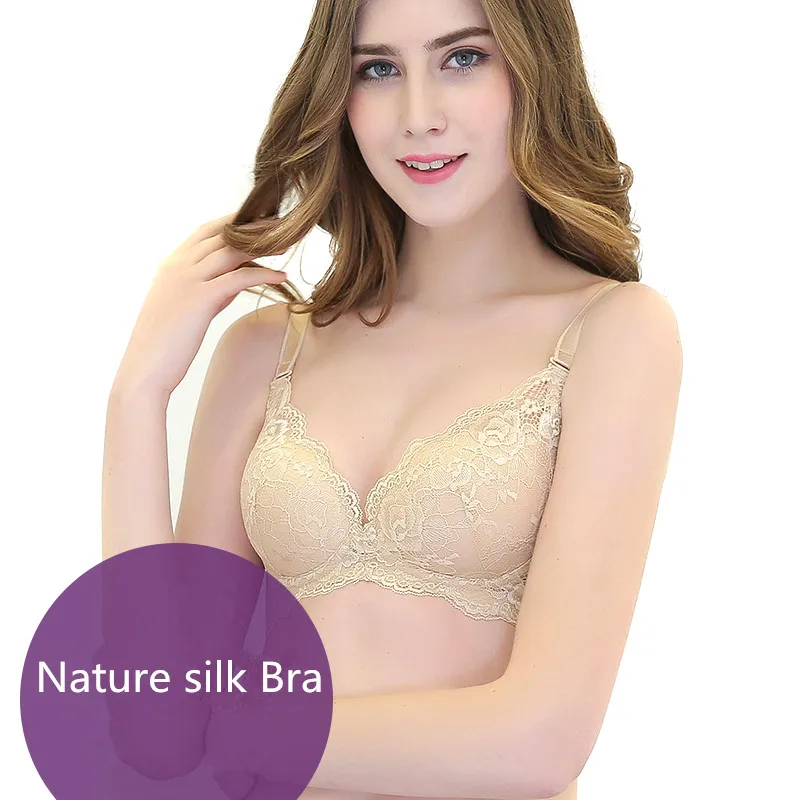 

2019 Women Silk Bra Knit Wireless Thin Aerobic silk Bralette Lace Sexy Breathable Comfortable Luxury Underwear
