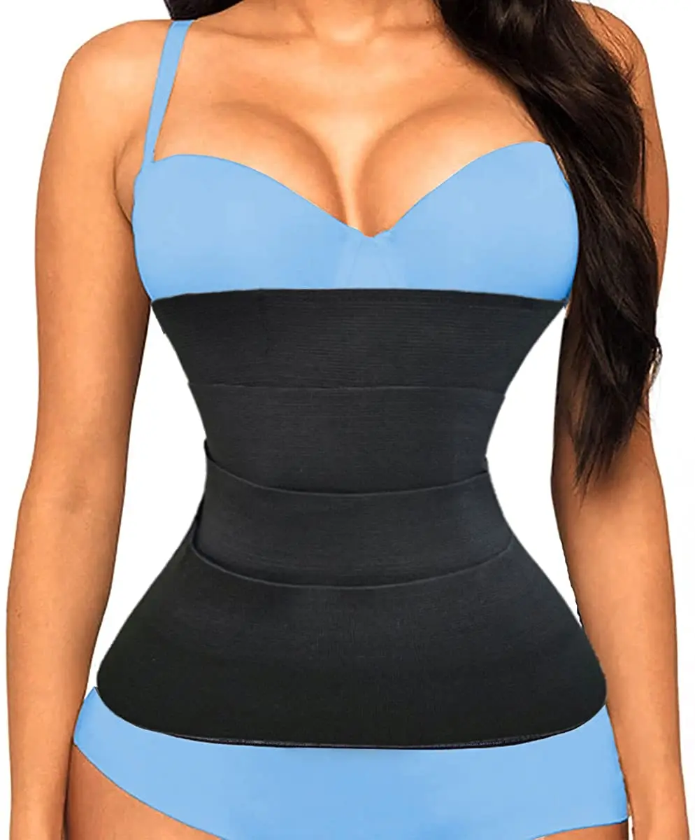 tummy tucker for women Waist Trainer for Women Tummy Wrap Waist Trimmer Belt Long Torso Slimming Body Shaper Plus Size Gym Fat Burn Workout Girdle spanx shapewear