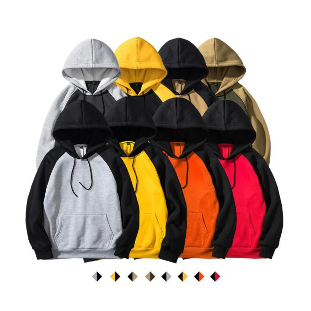 New Men Casual Harajuku Sweatshirt Hoodies Male Solid Color Pullover Tops Spring Autumn Fashion Mens Hooded Sweatshirt Clothing