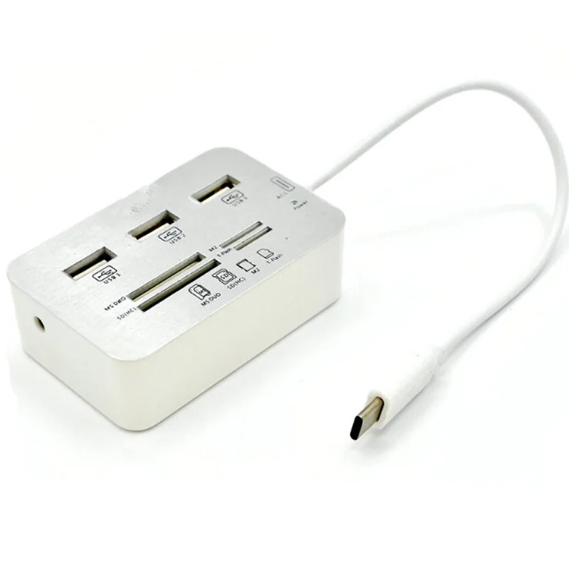 Тип C USB3.0 концентратор Combo 2,0 3 портовый считыватель карт высокоскоростной многопортовый usb-адаптер концентратор USB 2,0 все в одном для ПК Компьютерные аксессуары
