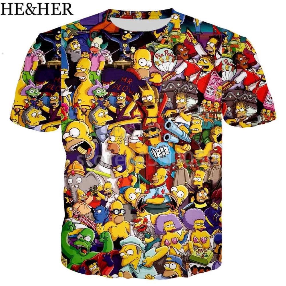 

Funny The Simpsons cool t shirt men women 3D printed t-shirts Short sleeve Harajuku style tshirt streetwear tops