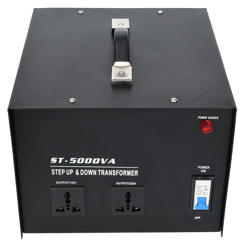 5000 Вт преобразователь регулятора напряжения 110 В до 220 В трансформатор питания встроенный выключатель защита от перегрузки ST-5000VA