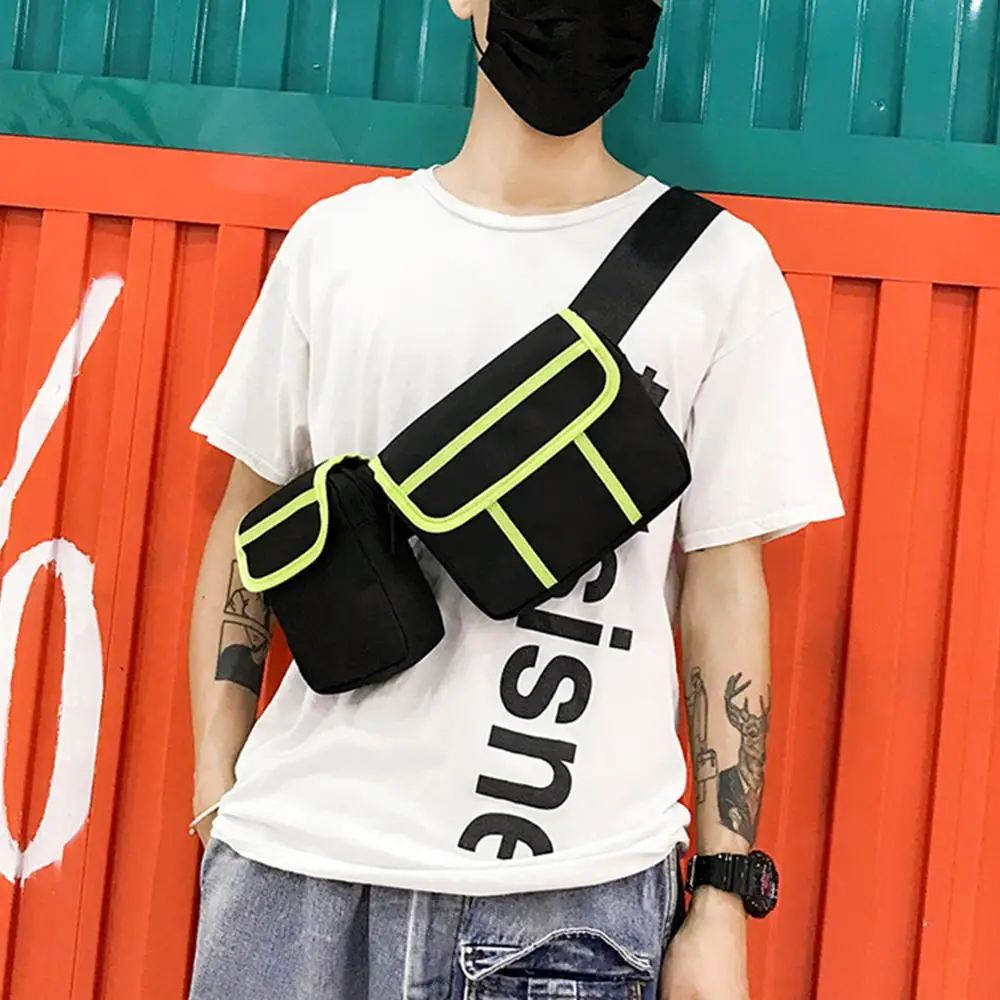

Teenager Girls Boys Fashion Hip Hop Waist Pack Unisex Chest Belt Pouch Streetwear Crossbody Bag Casual Oxford Shoulder Bags