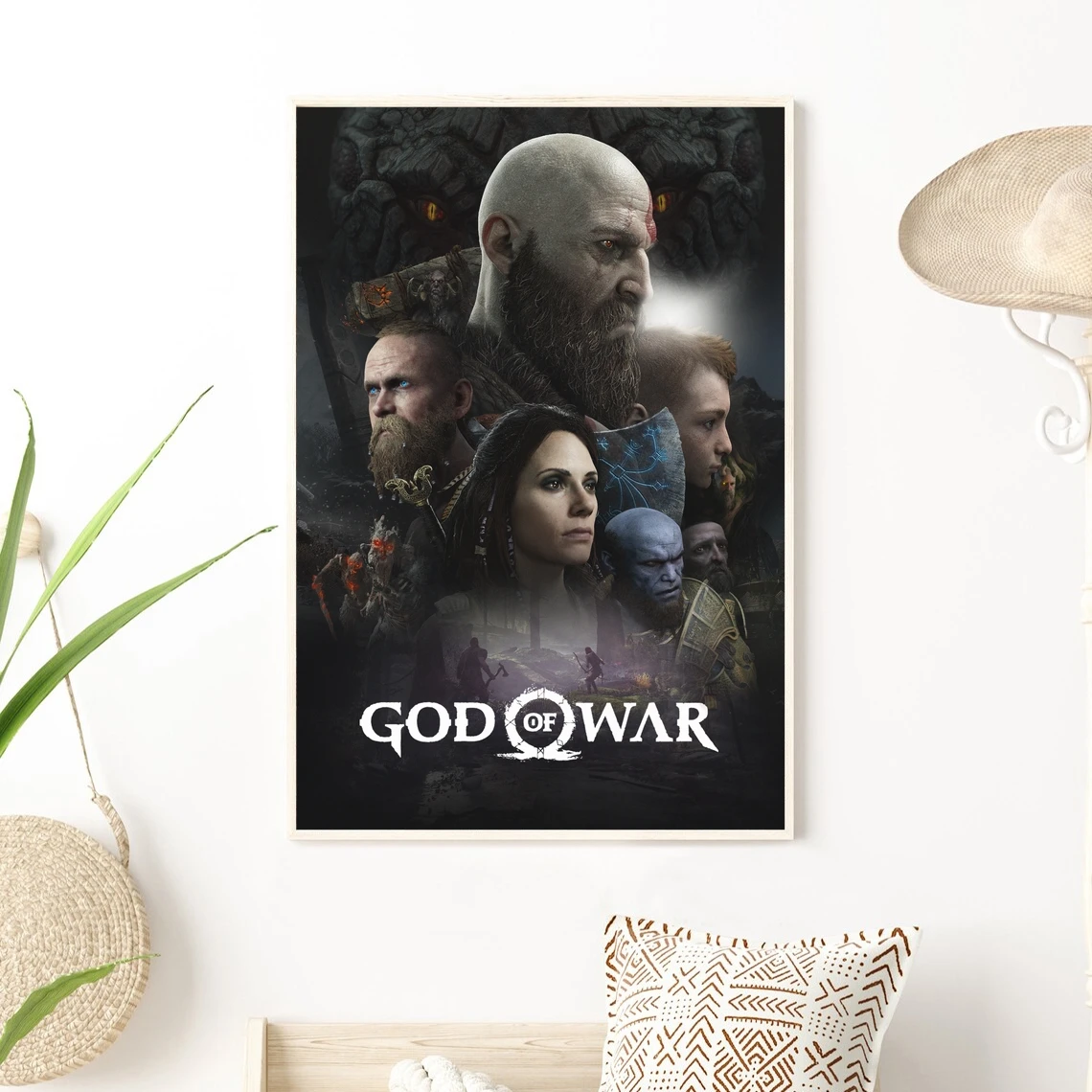 God Of War 4 Videogioco Poster Pc,Ps4, Esclusivo Gioco Di Ruolo Canvas Poster Personalizzato Regalo Di Opere D'Arte Alternativa