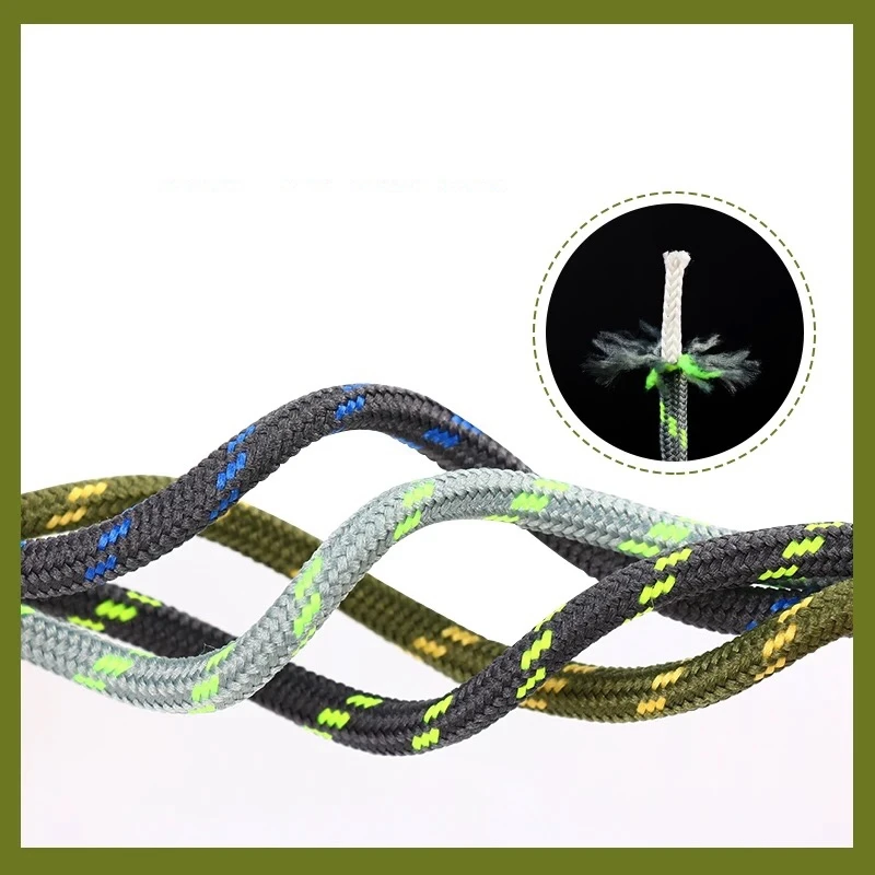 Durable Outdoor Sport Shoelaces - Round, Non-Slip, Multiple Lengths & Colors