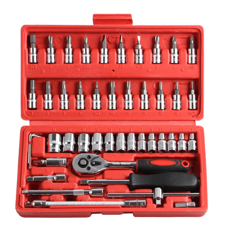 Flex Head Ratcheting Wrench Set,Combination Ended Spanner kits, Chrome Vanadium Steel Hand Tools Socket Key Ratchet Wrench set auto dent pullers Tool Sets