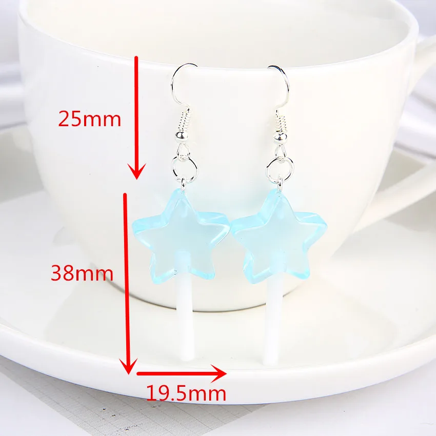 Dangle earrings drop earrings long earrings dome teardrop earrings 1Pair women resin lollipop crafts glitter candy shape charms bff friendship jewelry