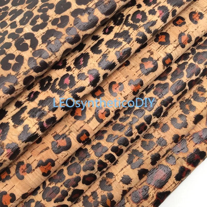 LEOsyntheticoDIY Leopard Printed on Soft Cork Fabric Sheets For DIY Bows Earings 21X29CM R045A | Дом и сад