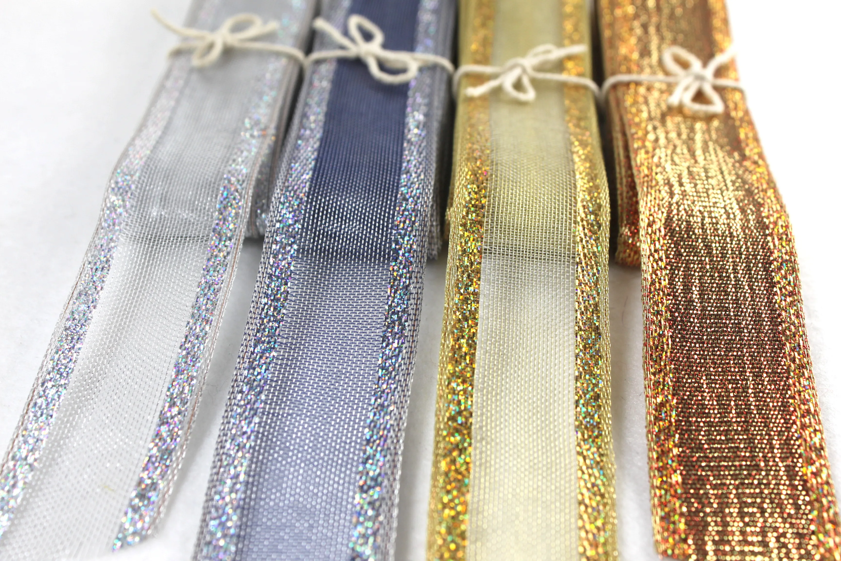 2 ярдов Рождественская фиолетовая и Золотая блестящая лента Блестящая |