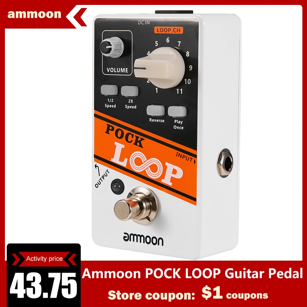 Ammoon гитарный эффект педаль POCK LOOP Looper 11 петлей педаль эффектов для электрогитары True Bypass аксессуары для гитары