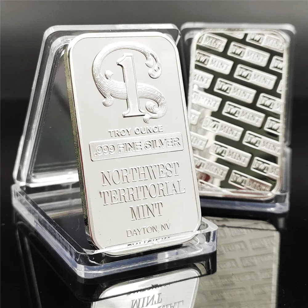 1 Troy Ounce .999 Fine Sliver Plated Northwest Territorial Mint Dayton NV Replica Bullion Bar Silver Commemorative Coin Gifts | Дом и сад
