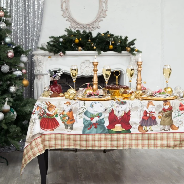 Набор столовый &quotWinter holidays&quot скатерть 150х185см +/ 3см с ГМВО салф.40х40см 8 шт хл100%