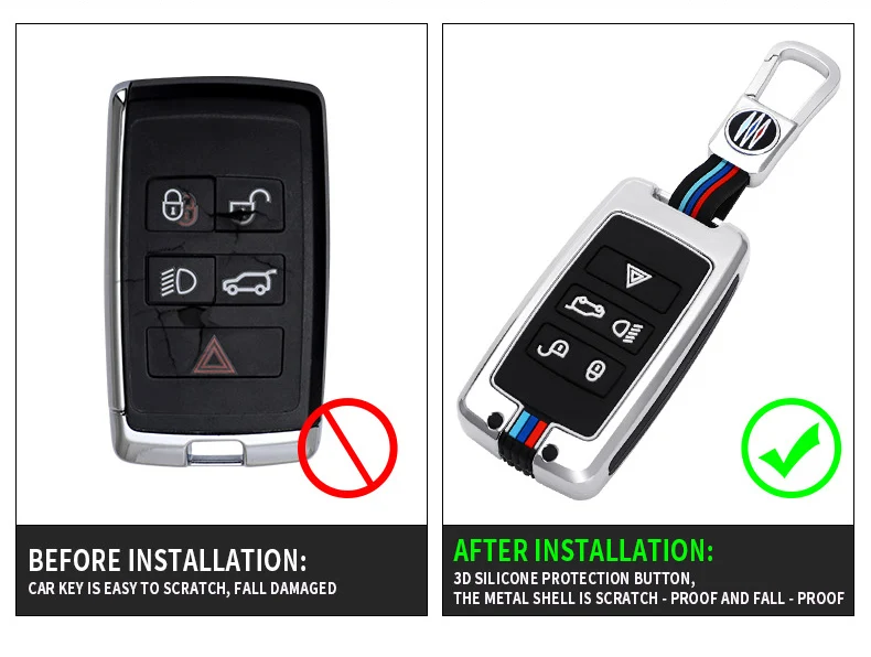 Portachiavi portachiavi in lega di zinco di alta qualità per Land Rover Range Rover Discovery 5 Sport 2018 2019 per Jaguar XEL E-PACE 2019 - Ha676ea2b93434b59b1f1b91194cf3ad5e