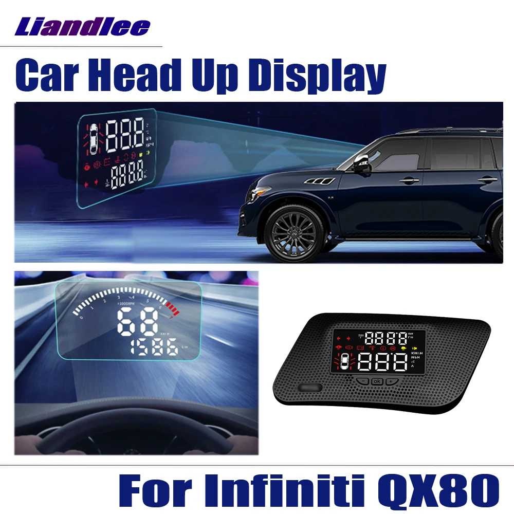 

Safe Driving Screen Full Function OBD For Infiniti QX80 2010 2011 2012 2013~2017 Car HUD Head Up Display Projector Windshield