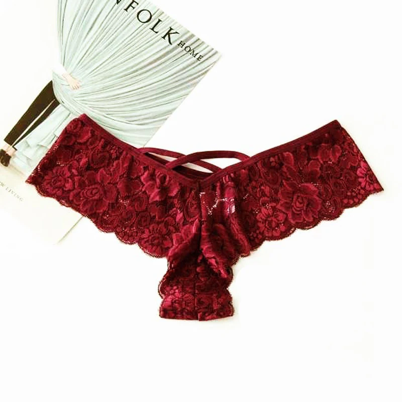 S-3XL Comfortable Ladies Sexy Lace Mesh Seamless Underwear Panties Brief Panties Thongs Thong Black White Wine Red Women Panties Female Underwear Seamless Panties Lace Panties Womens Underwear