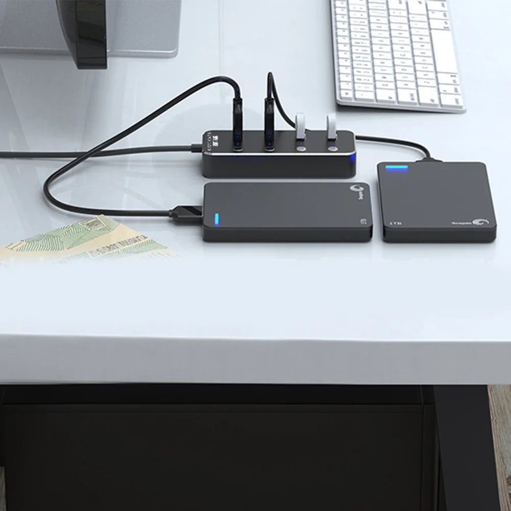Алюминий сплав Питание высокое Скорость usb-хаб Портативный удлинитель для головок ПК дома Универсальный 4-Порты и разъёмы ноутбук Тетрадь светодиодный индикаторы