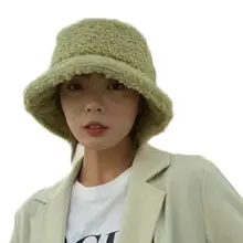 Новинка, женская зимняя Панама из искусственной шерсти, одноцветная плюшевая теплая Панама с широкими полями