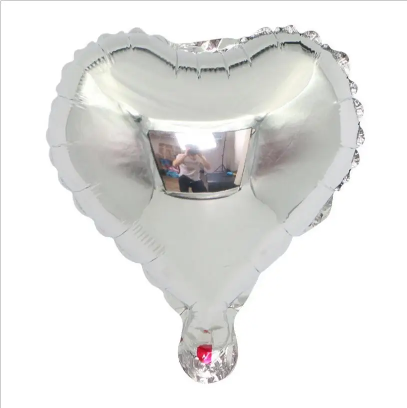 silver heart 5 шт./лот, 18 дюймов вышивка «звёздочки» или «бриллианты Форма алюминиевой фольги шарики, День подарков будущей матери для свадебного торжества для девочки день рождения украшения Дети globos/воздушные шары - Цвет: silver heart