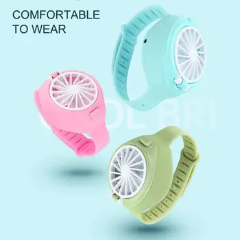 

USB charging fan with comfortable wrist strap, portable mini fan, watch-shaped fan control, convenient for children and adults