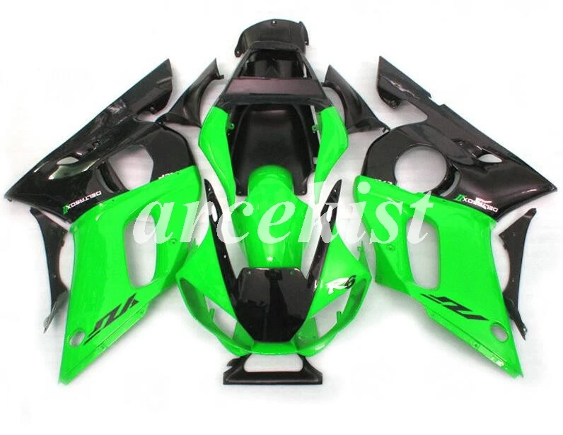 

New ABS fairings Kits Fit for Yamaha YZF R6 1998 1999 2000 2001 2002 fairing set R6 98 99 00 01 02 Custom black Green glossy
