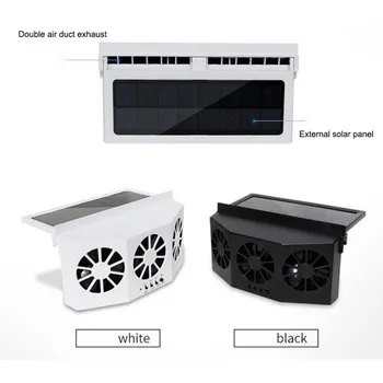 

Hot Car Solar Powered Exhaust Fan Car Gills Cooler Auto Ventilation Fan Dual-mode Power Supply High-power 2 Colors