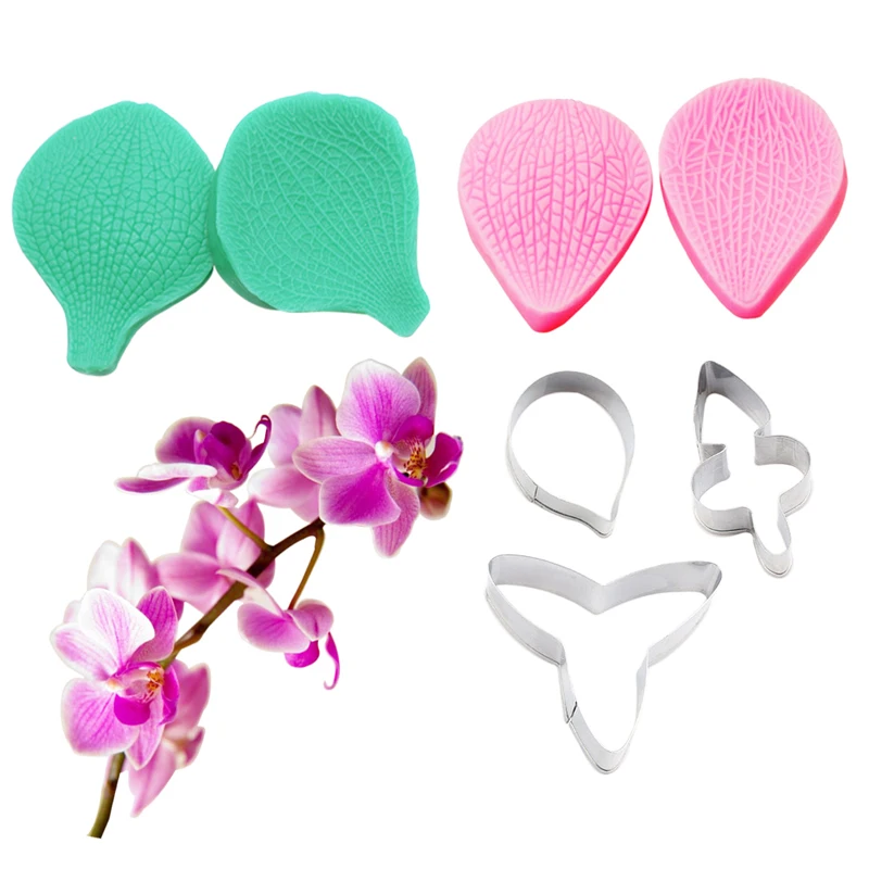

Phalaenopsis Veiner Silicone Mold Fondant Mould Cake Decorating Tools Chocolate Gumpaste,Sugarcraft Cutters Mold CS186