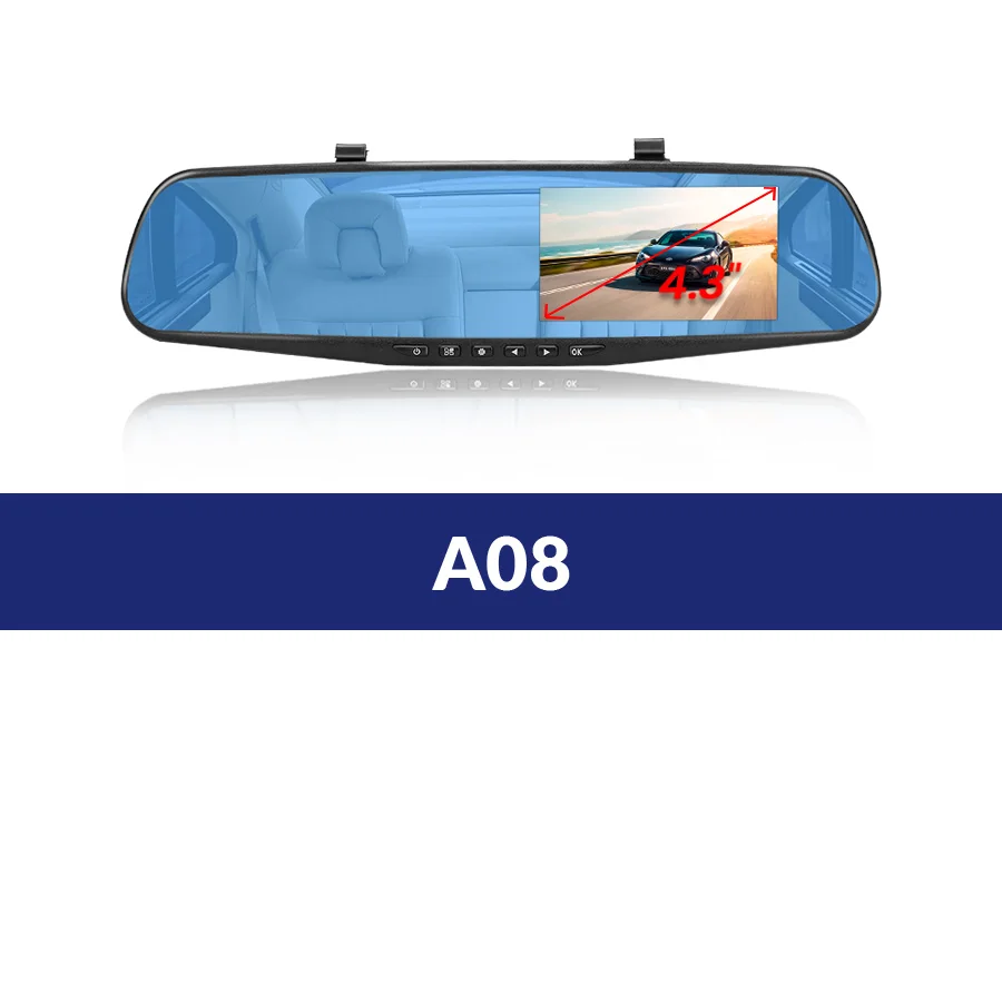 A08 E-ACE A13 Автомобильный видеорегистратор, зеркальная камера FHD 1080 P, видеорегистратор, видеорегистратор с камерой заднего вида, Автомобильный регистратор, автомобильная камера, видеорегистратор - Название цвета: A08