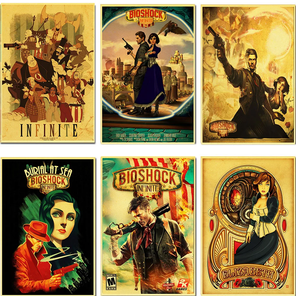 shooting-game-BioShock-infinite-high-quality-Retro-Poster-Vintage-poster-Wall-Decor-For-Home-Bar-Cafe