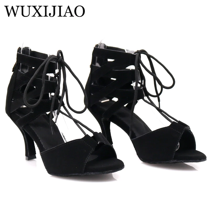 WUXIJIAO New Red and Glod Flash Bushasha Soft Dance Shoes Latin Bottoms Kizomba Tango Ballroom Dance Shoes