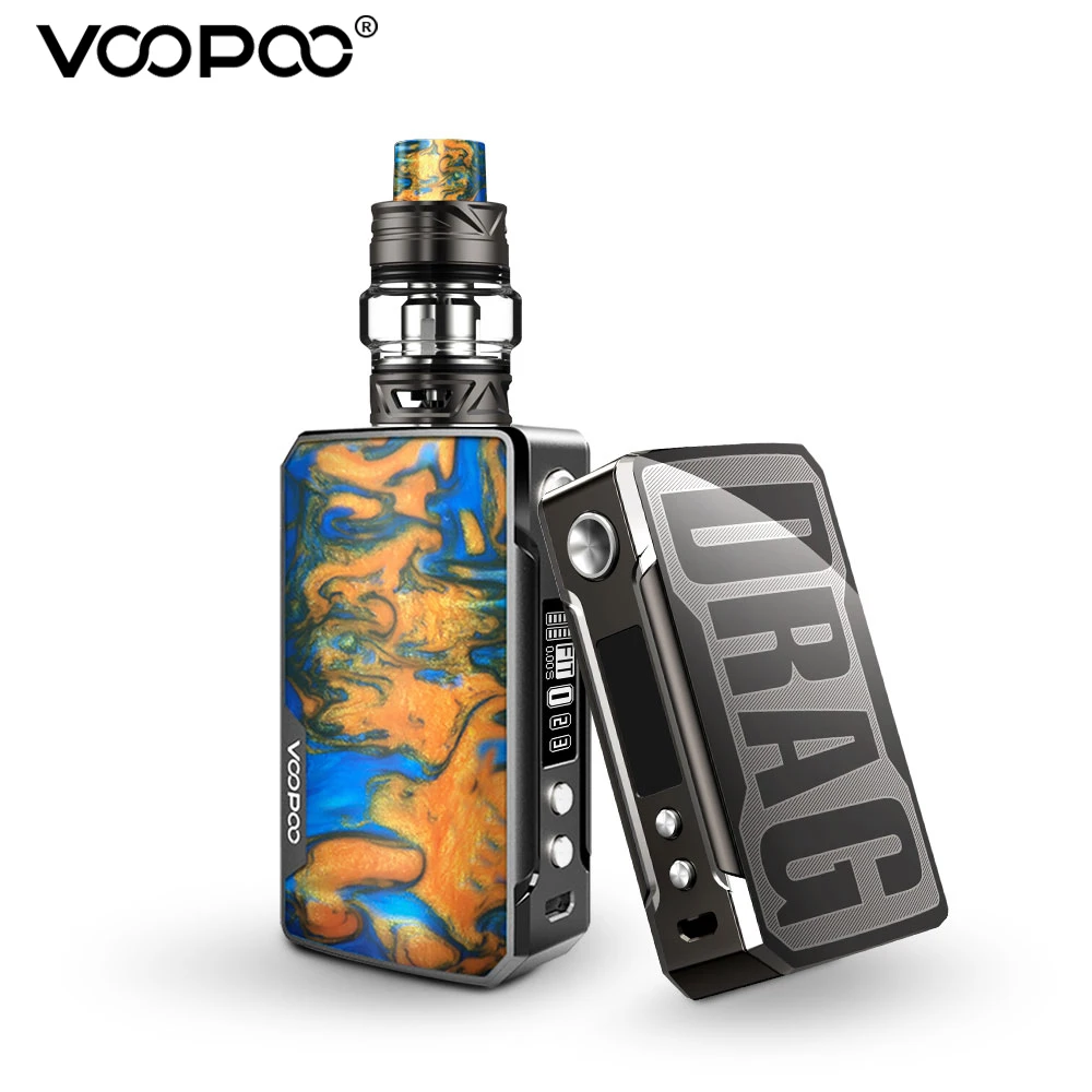 Оригинальный VOOPOO DRAG 2 Platinum 177W Vape Mod Kit 5 мл Uforce T2 Tank Box No18650 батарея испаритель