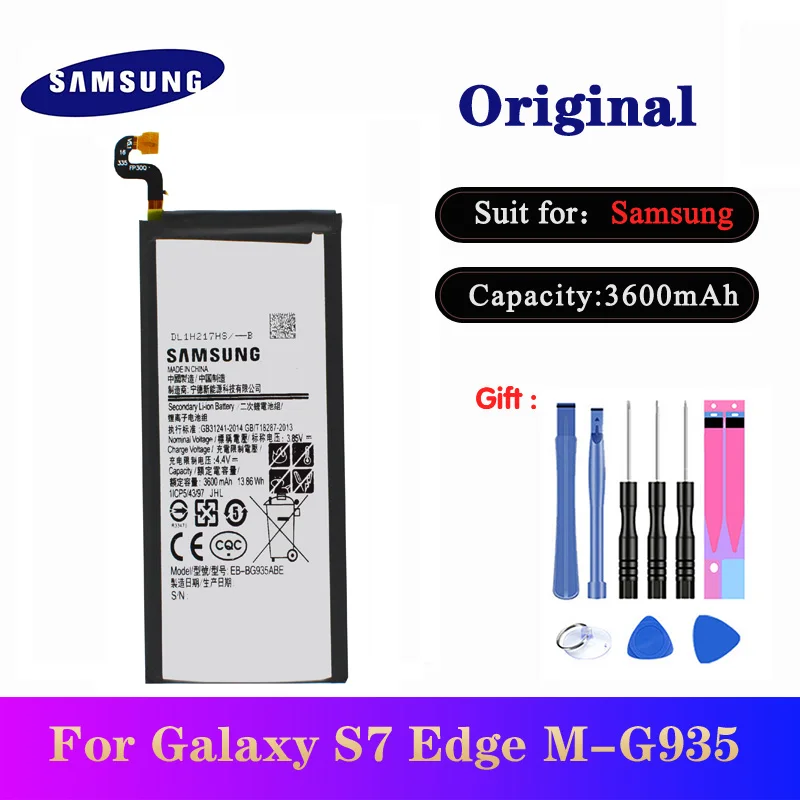 Оригинальный аккумулятор для телефона Samsung Galaxy S7 Edge G935FD SM G935F G9350 Сменный 3600 мАч