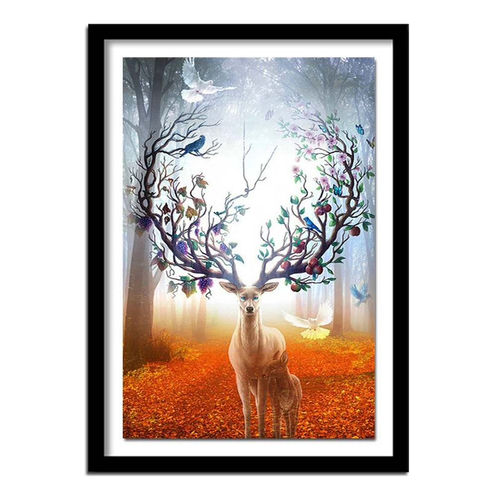 5D полный Круглый Алмазный Painitng комплект Мисти лесной Лось Алмазная вышивка