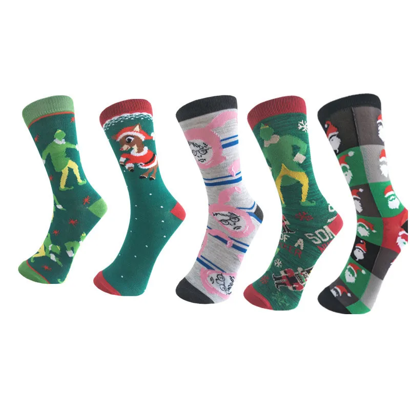 Christmas Women Ladies Warm Elk Snowman Socks Casual Cotton Socks Stocke Gift