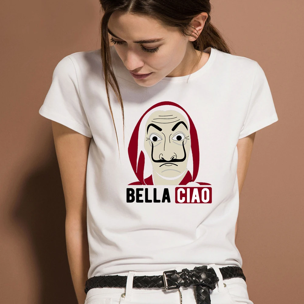 

Movie Money Heist The House of Paper T Shirt La Casa De Papel T Shirt Women BELLA CIAO Casual T-shirt Femme Summer Women 2020