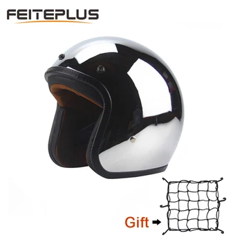 

3/4 Plating Motorcycle Goggles Vintage Half Helmet For Biker Cruiser Scooter Touring Universal For Harley Helmet Net Free Send