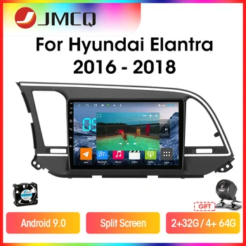 

JMCQ T9 Car Radio For Hyundai Elantra 6 2015 2016 2017 2018 Multimidia Video Player 2 din Android 9.0 GPS Navigaion Split Screen