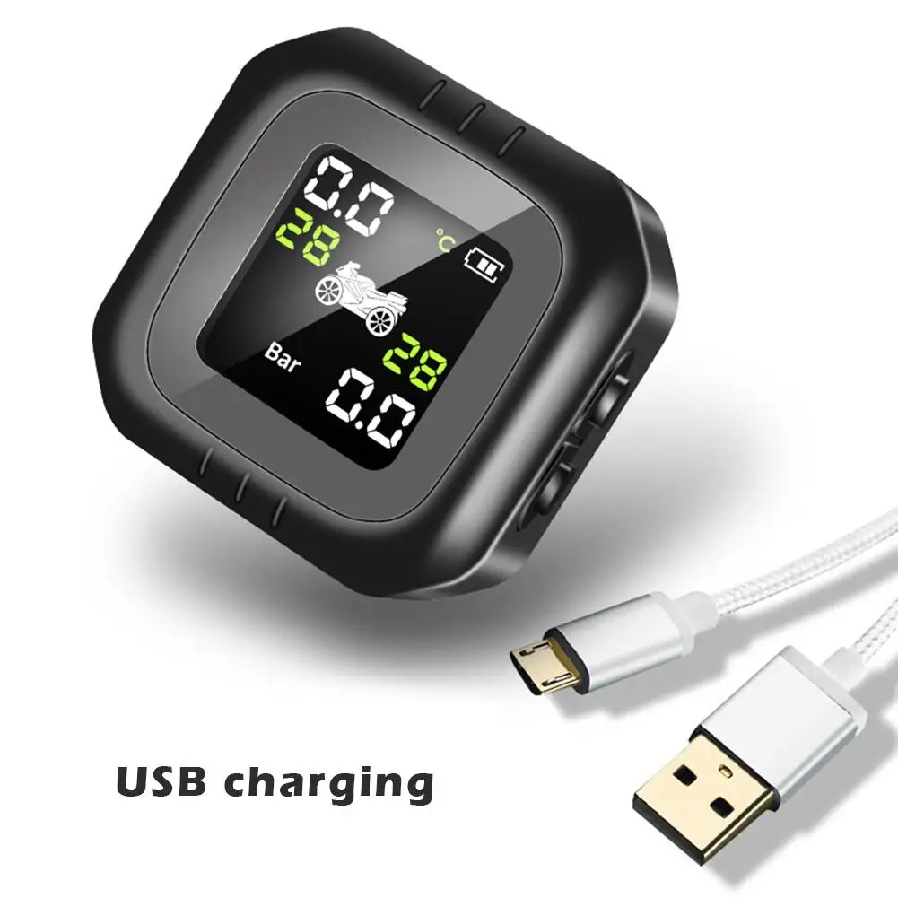 

Motorcycle Tire Pressure Monitor Waterproof Solar External Motorcycle Universal Tire Detection Wireless Monitoring Device